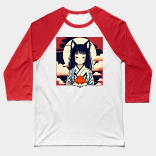 Fox Girl and her Companion Baseball T-Shirt